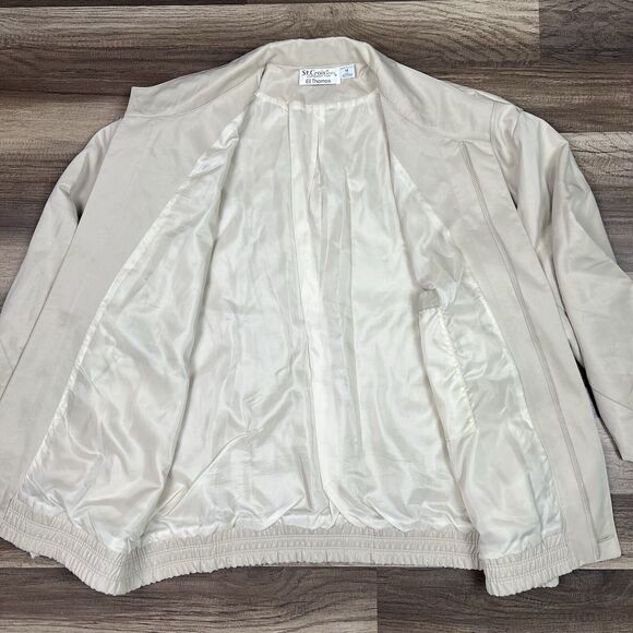 St. Croix Knits Eli Thomas Cream Jacket Full Zip Lightweight Microfiber USA Sz M - Picture 6 of 11